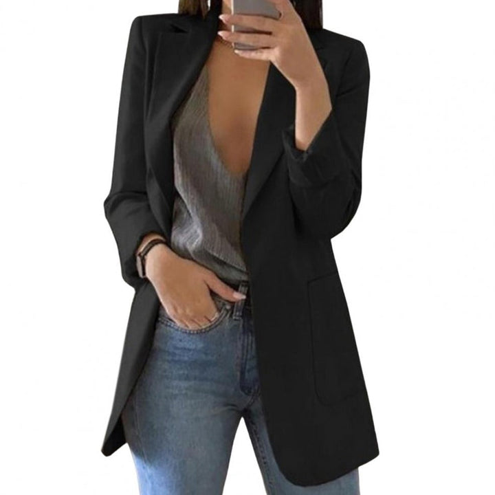 Damen Longblazer mit strukturierter Passform | Lange Blazerjacke mit klassischem Schnitt für Büro, Business und elegante Anlässe
