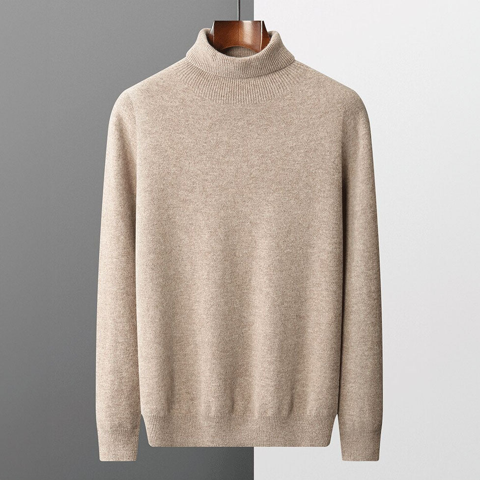 Herren Merinowollpullover mit Rollkragen | Weicher Strickpullover mit langen Ärmeln für Herbst &amp; Winter