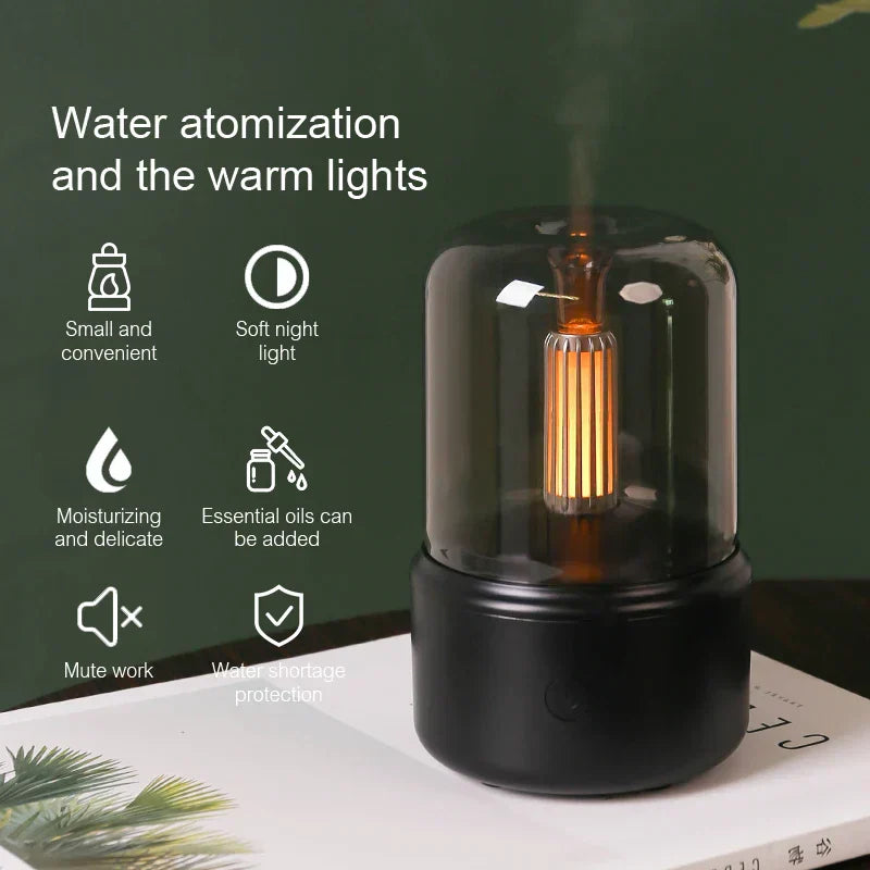 Aroma-Diffuser mit Nachtlicht | 2-in-1 USB-Luftbefeuchter mit 120-ml-Wassertank und automatischer Abschaltung