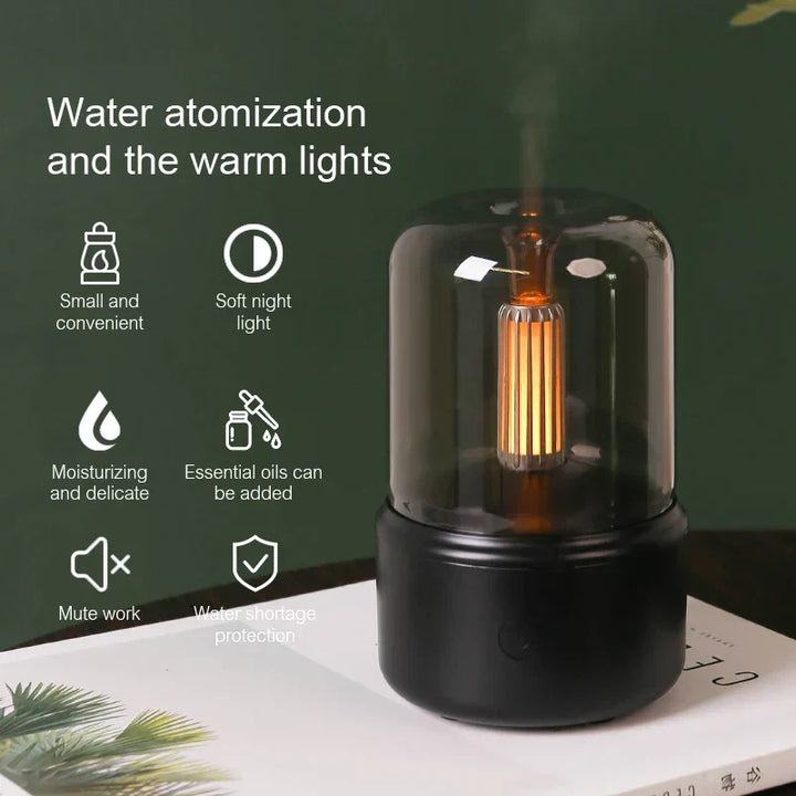 Aroma-Diffuser mit Nachtlicht | 2-in-1 USB-Luftbefeuchter mit 120-ml-Wassertank und automatischer Abschaltung