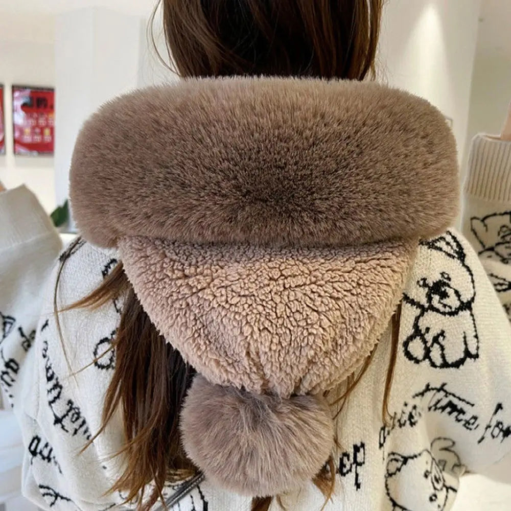 Women’s Winter Hat with Scarf | Fluffy &amp; Windproof | Warm Outdoor Set