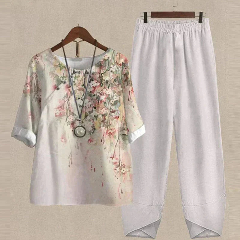 Damen-Zweiteiler mit Hemd &amp; High-Waist-Hose | Elegantes Hosen-Set mit lockerer Passform für Alltag &amp; Freizeit