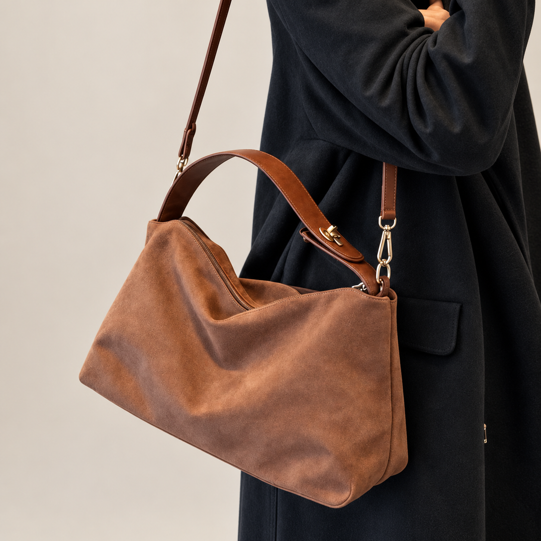 Damen Handtasche | Vintage Umhängetasche mit Reißverschluss, stabilem Tragegriff und kompaktem Design für Alltag und Freizeit