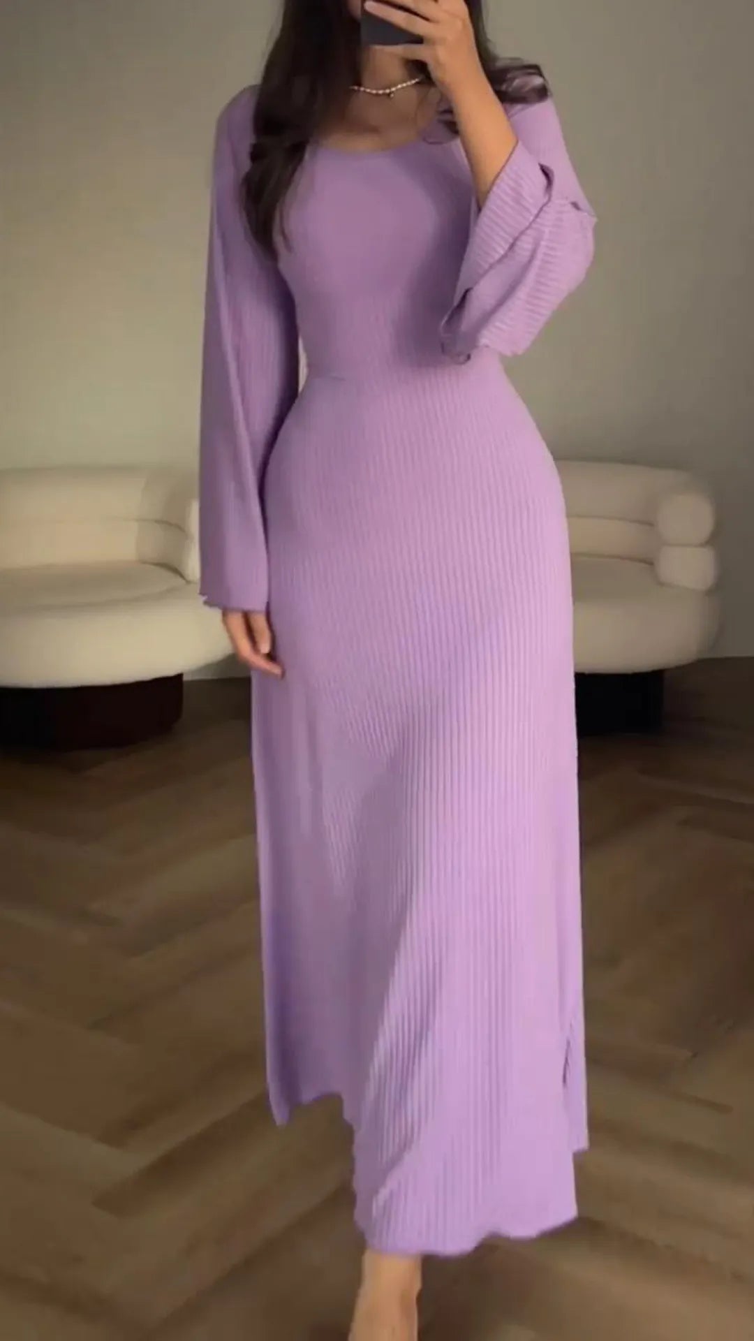 Bodycon-Maxikleid mit Korsett-Schnürung | Flatterärmel &amp; ausgestellter Rock | figurbetont, bequem mit Stretch | S–L