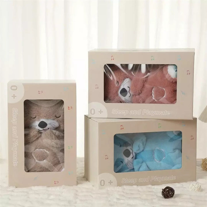Peluche calmante per bambini 30 cm | Movimento respiratorio, luce soffusa e suoni | Timer fino a 30 min, volume | Lavabile
