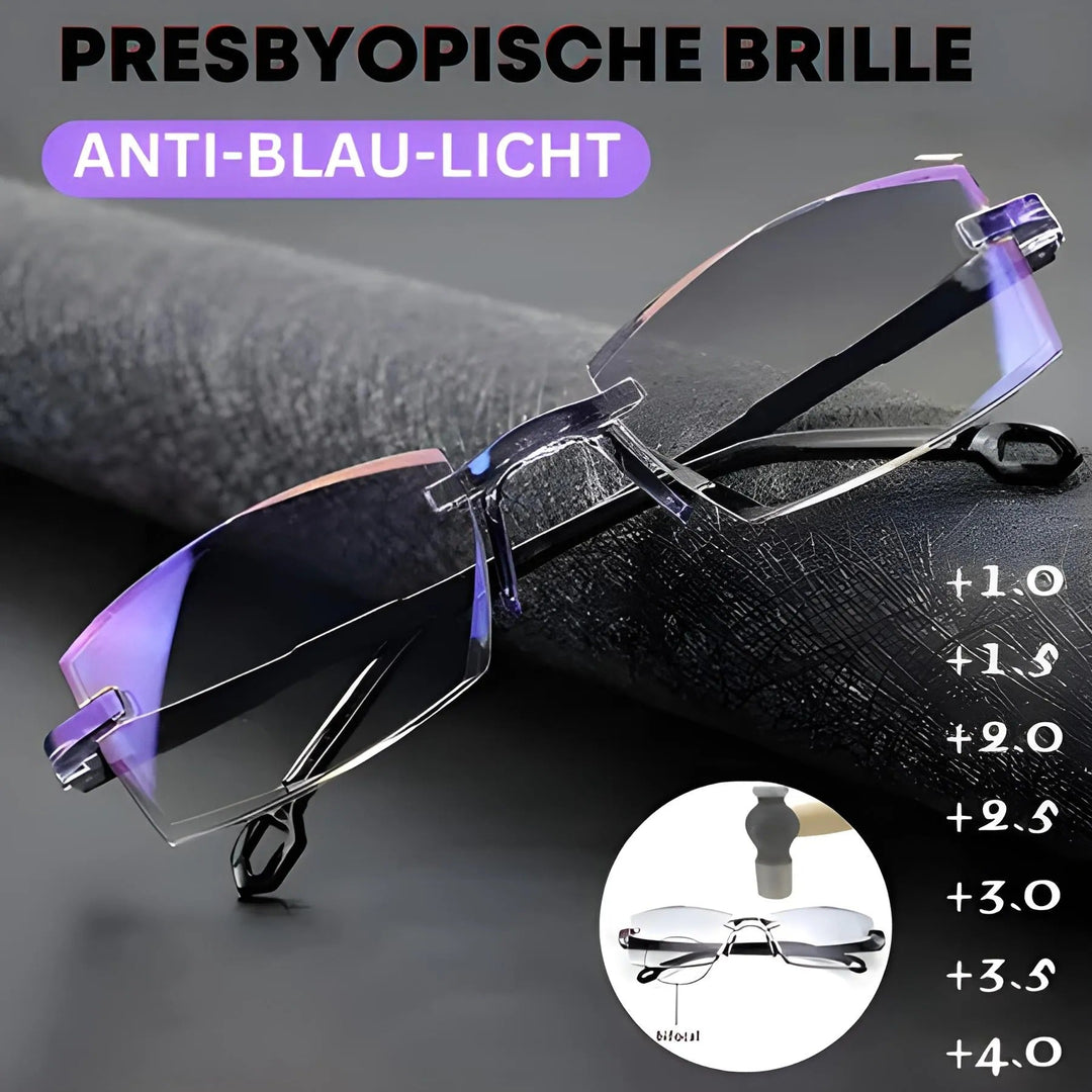 Gleitsichtbrille mit Blaulichtfilter | UV400 Schutz | Kratzfeste Polycarbonat-Linsen | Anti-Reflex, ultraleicht, unisex