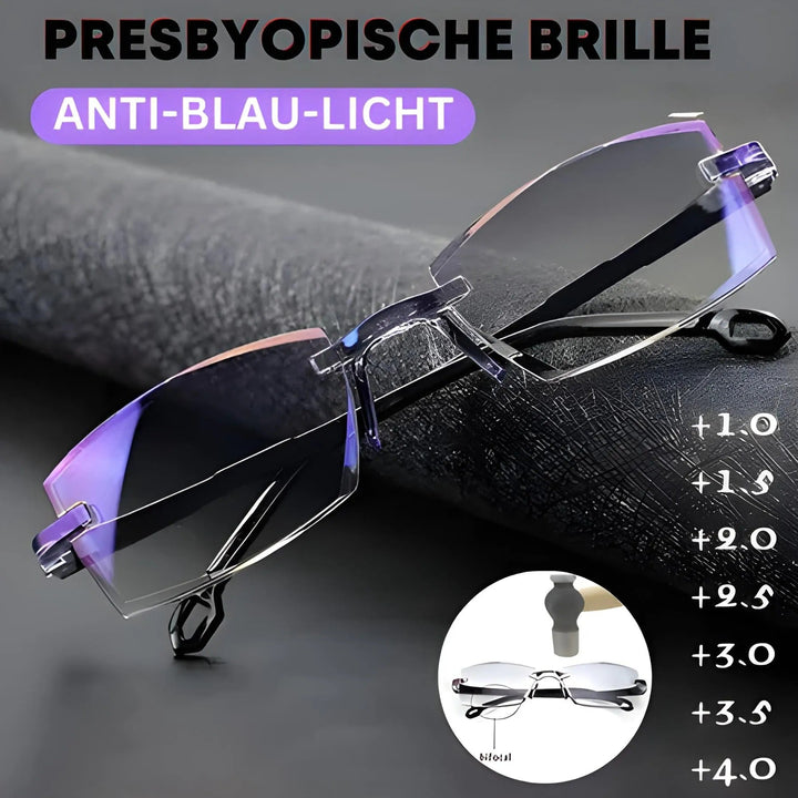 Gleitsichtbrille mit Blaulichtfilter | UV400 Schutz | Kratzfeste Polycarbonat-Linsen | Anti-Reflex, ultraleicht, unisex