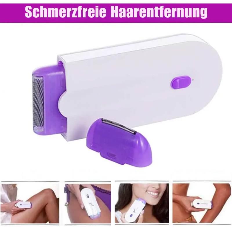 Kompakter Elektrorasierer für Gesicht &amp; Körper | Sanfte Haarentfernung, LED-Licht &amp; leise | Abwaschbarer Kopf, 3,7 V Akku
