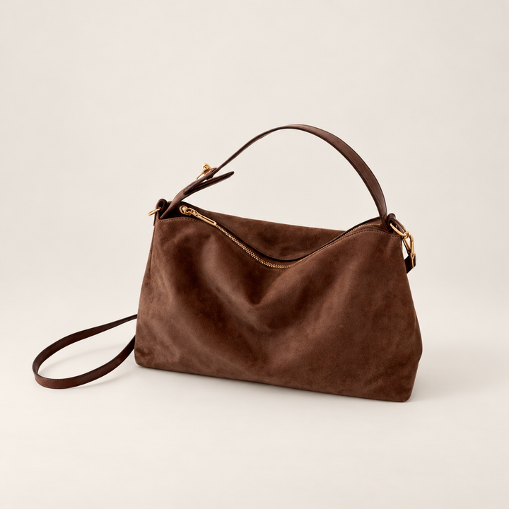 Damen Handtasche | Vintage Umhängetasche mit Reißverschluss, stabilem Tragegriff und kompaktem Design für Alltag und Freizeit