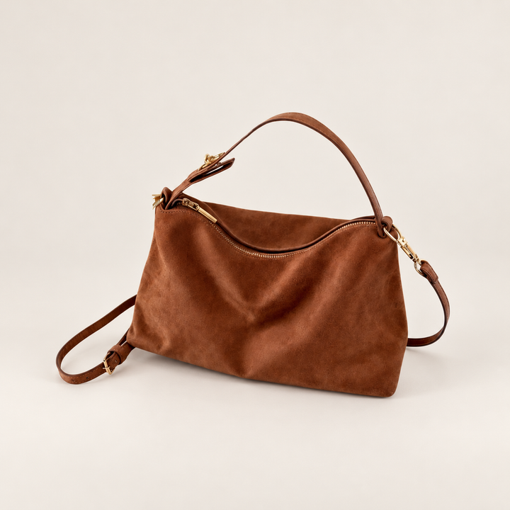 Damen Handtasche | Vintage Umhängetasche mit Reißverschluss, stabilem Tragegriff und kompaktem Design für Alltag und Freizeit