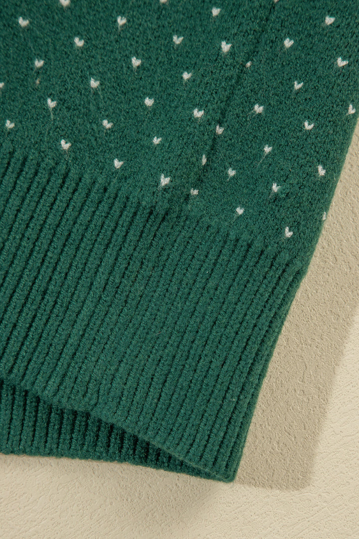 Damen Weihnachtspullover mit Schneeflocken | Weicher Strickpullover mit Punktemuster, Rundhalsausschnitt und langen Ärmeln