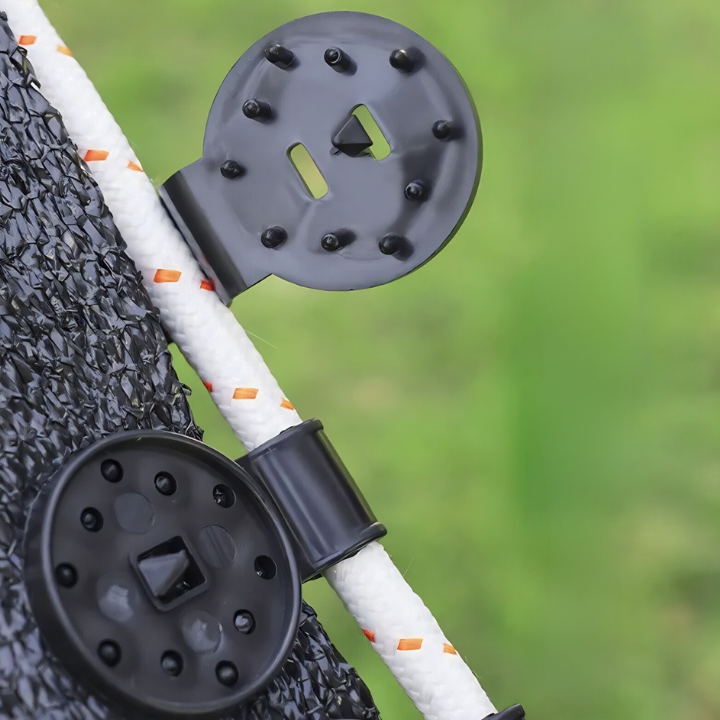 Csipeszek árnyékoló hálóhoz és napellenző ponyvához, 50 darab | Lock-Grip a szél miatti elcsúszás ellen | Kertbe és teraszra | Műanyag fekete, 6×4 cm