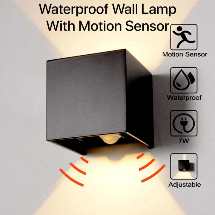 HelleNacht™ Lampada da parete LED premium | Impermeabile IP65 | Sensore di movimento | Luce calda up &amp; down