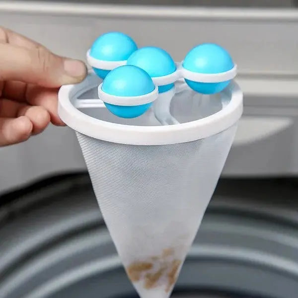 Pet Hair Remover for Washing Machine | Reusable laundry aid with mesh bag &amp; balls | For hair &amp; lint