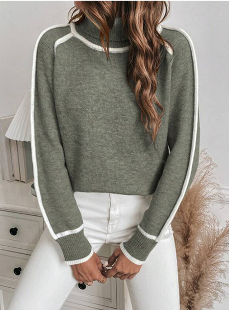 Damen Rollkragenpullover aus weichem Strick | Kuschelig warmer Pullover mit hohem Kragen und bequemer Passform für Herbst und Winter