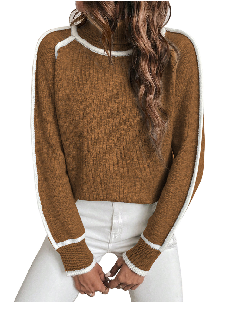 Damen Rollkragenpullover aus weichem Strick | Kuschelig warmer Pullover mit hohem Kragen und bequemer Passform für Herbst und Winter