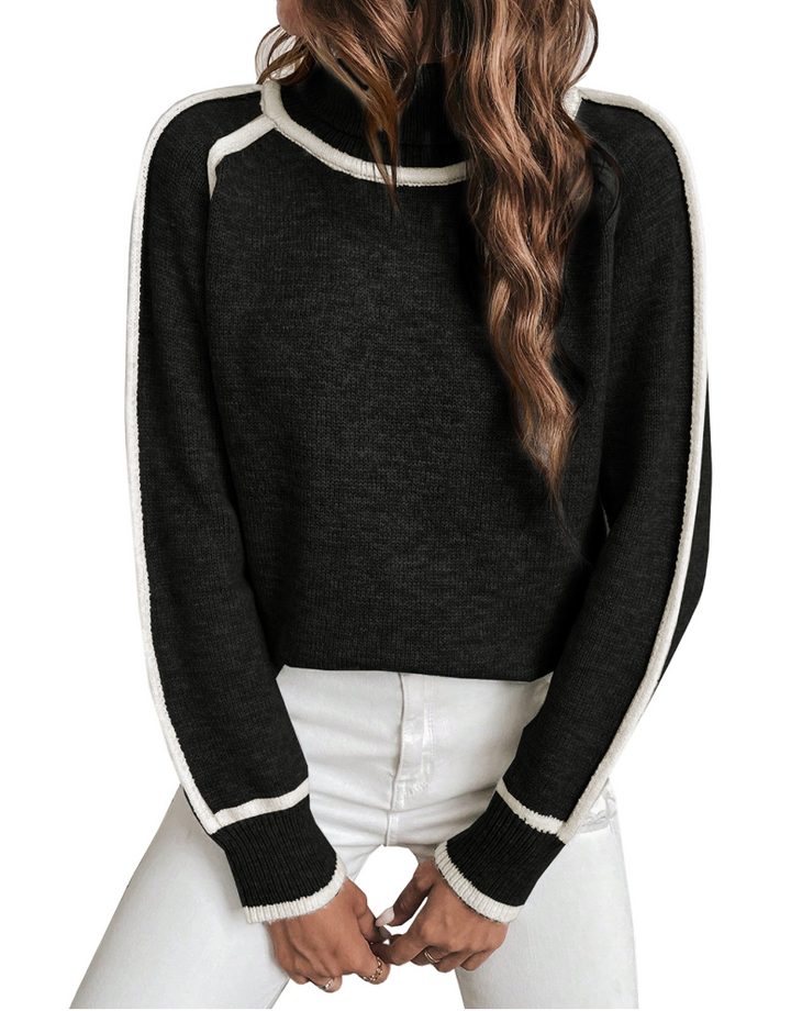 Damen Rollkragenpullover aus weichem Strick | Kuschelig warmer Pullover mit hohem Kragen und bequemer Passform für Herbst und Winter