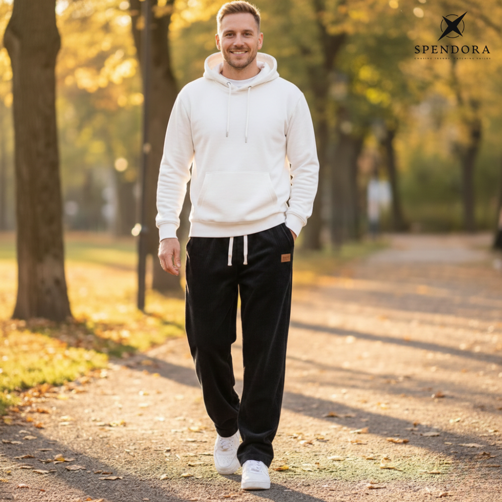 Herren Cordhose | Gerade geschnittene Winterhose mit verstellbarem Bund und optional wärmender Fütterung