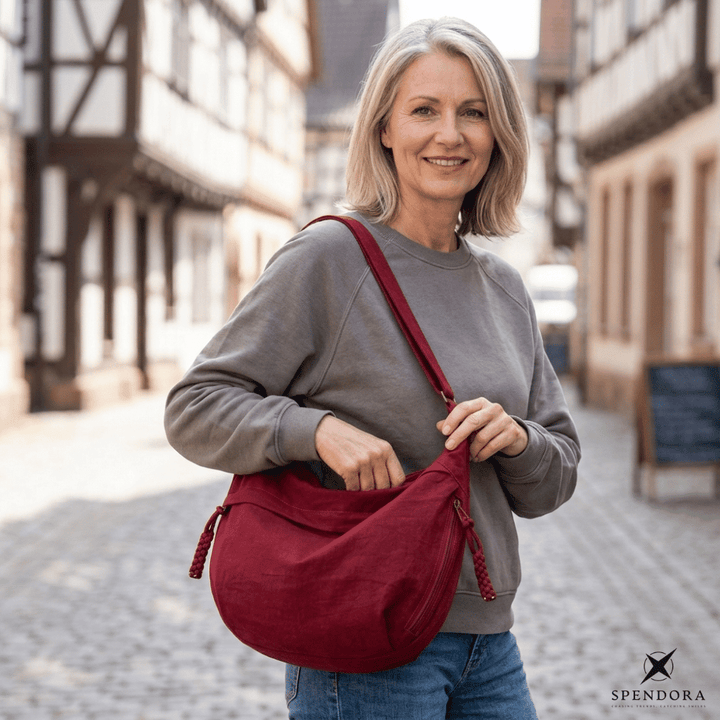 Leichte Nylon-Umhängetasche | Mehrere Reißverschlussfächer und verstellbarer Schulterriemen für Alltag und Reisen