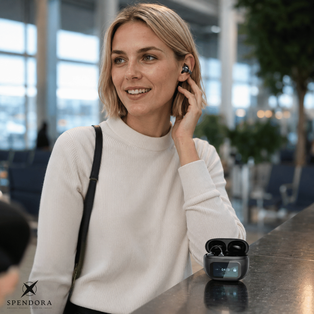 Übersetzungs Ohrhörer | Open-Ear Design mit Echtzeit-Übersetzung &amp; 4–8 Std. Akkulaufzeit für Reisen und Alltag