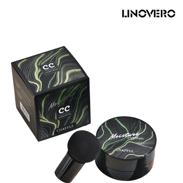 CC Cream Air Cushion with Mushroom Head Applicator | Color correction &amp; even complexion | Non-sticky, hides pores &amp; redness, 2 shades