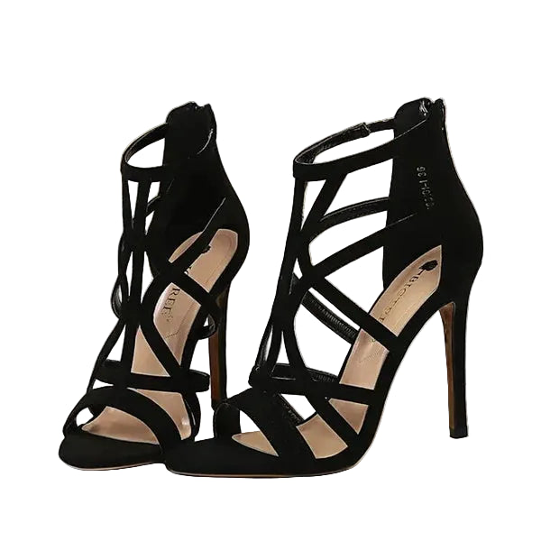 Damen High Heel Sandalen mit Riemchen | Eleganter Stilettoabsatz &amp; sicherer Sitz | Valencia Sandaletten