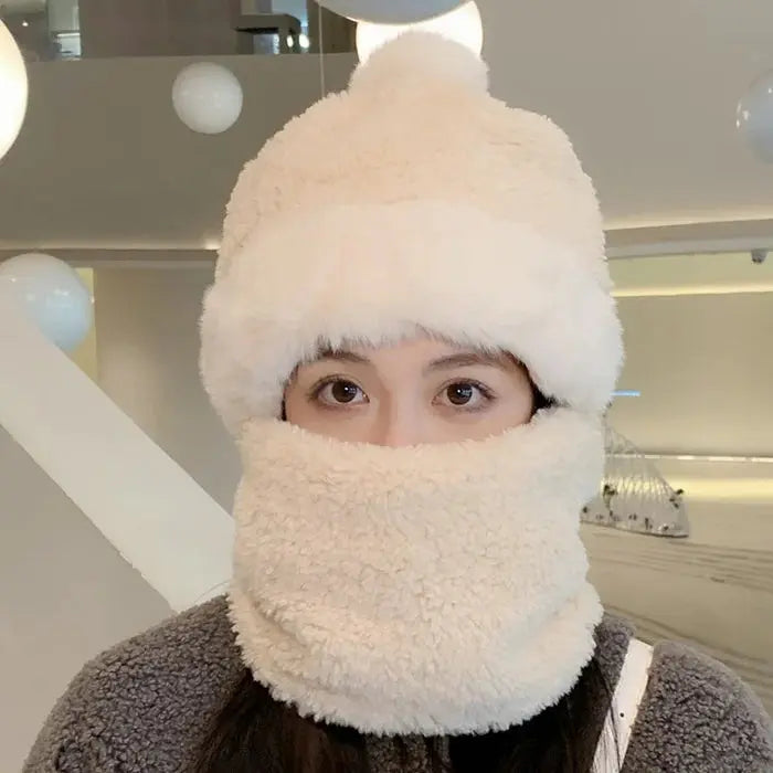 Women’s Winter Hat with Scarf | Fluffy &amp; Windproof | Warm Outdoor Set