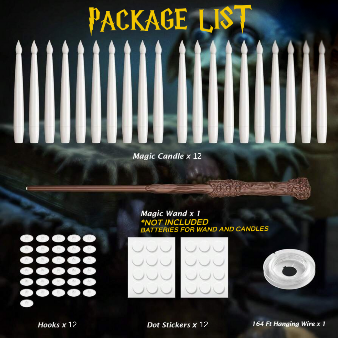 MagicGlow™ Schwebende LED-Kerzen | 12er Set mit Fernbedienung | Flammenlose Deko &amp; Unsichtbarer Aufhängung