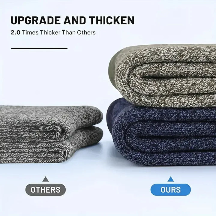 Wandersocken 5er-Set | Warme, gepolsterte Outdoor-Socken mit atmungsaktiver Struktur für Wandern &amp; Winter