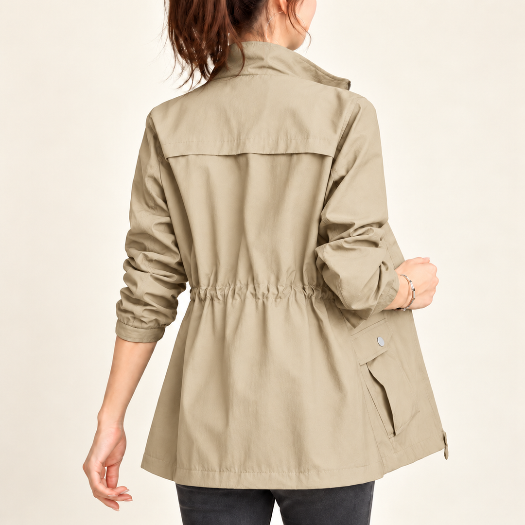 Damen leichte Übergangsjacke mit Reißverschluss | Windabweisende Freizeitjacke mit dünnem Stoff für Frühling, Herbst und milde Tage