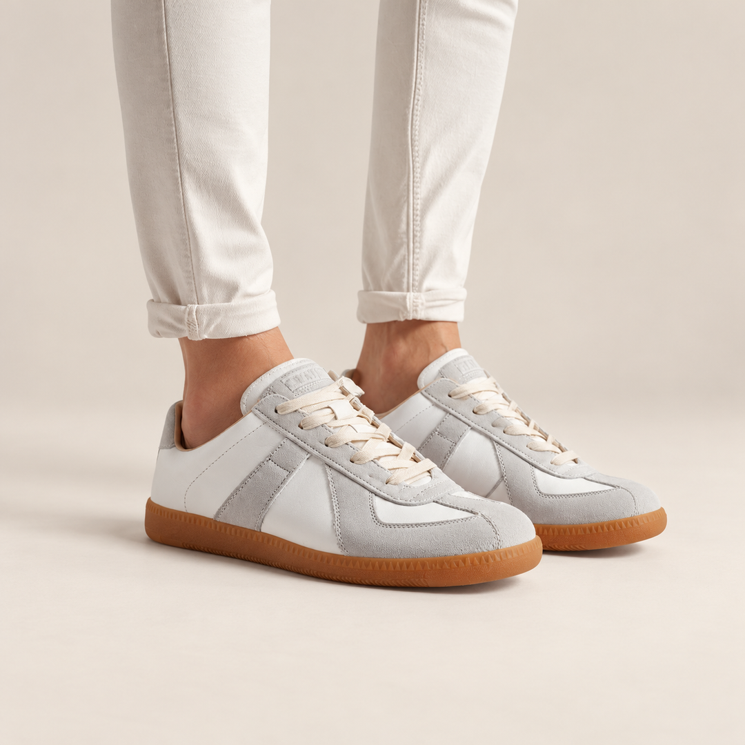 Herren Sneaker | Klassische Low-Top-Schuhe im Retro-Stil mit gepolsterter Innensohle und rutschfester Laufsohle für den Alltag