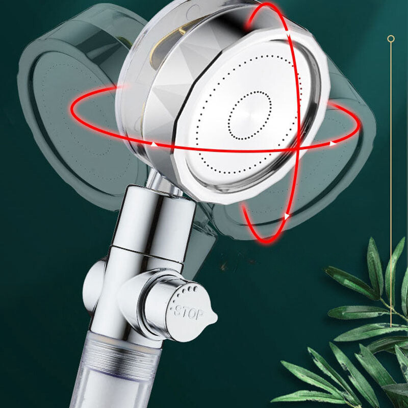 Shower Head with Propeller Turbine &amp; Filter | Noticeably More Pressure &amp; 360° Adjustable | Water Saving, Detachable, Standard Connection