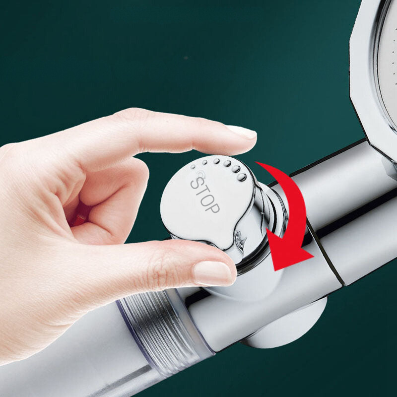 Shower Head with Propeller Turbine &amp; Filter | Noticeably More Pressure &amp; 360° Adjustable | Water Saving, Detachable, Standard Connection
