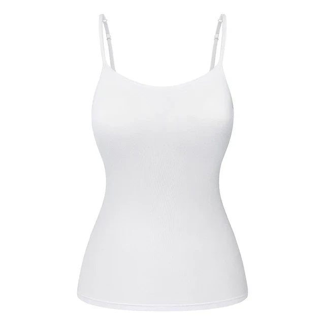 Damen Camisole Top mit integriertem BH | Verstellbare Träger | Atmungsaktiver Stoff &amp; figurbetonter Sitz