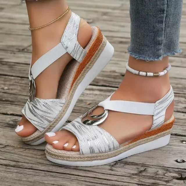 Damen Keilabsatz-Sandalen | Mittlerer Absatz 3–5 cm &amp; PU-Futter | Veronica™ Sommer Sandalen