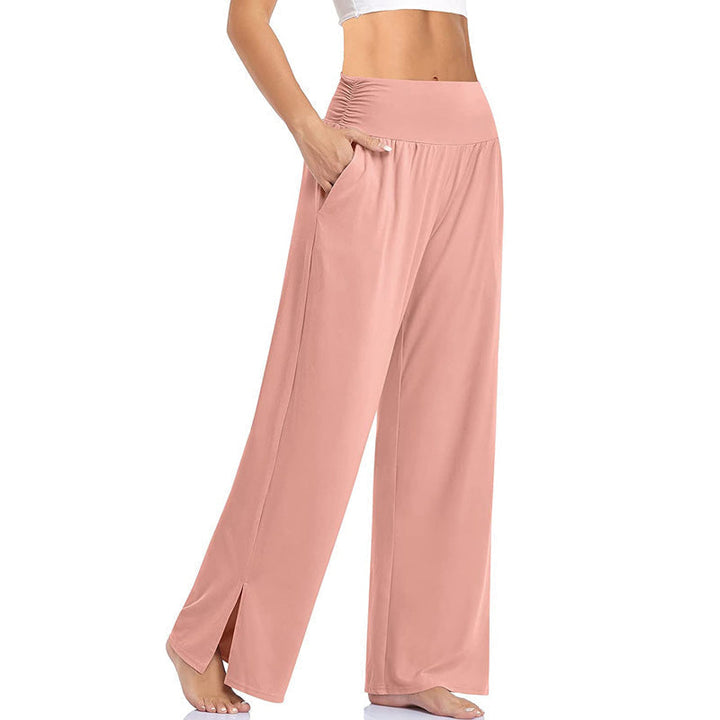 Damen Palazzo Hose | Lässige Hose mit weitem Bein und Taschen