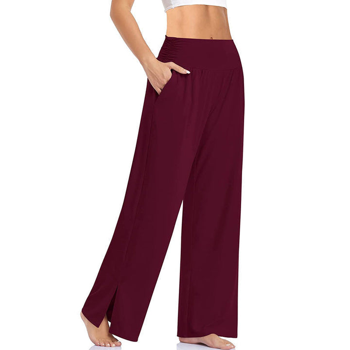 Damen Palazzo Hose | Lässige Hose mit weitem Bein und Taschen
