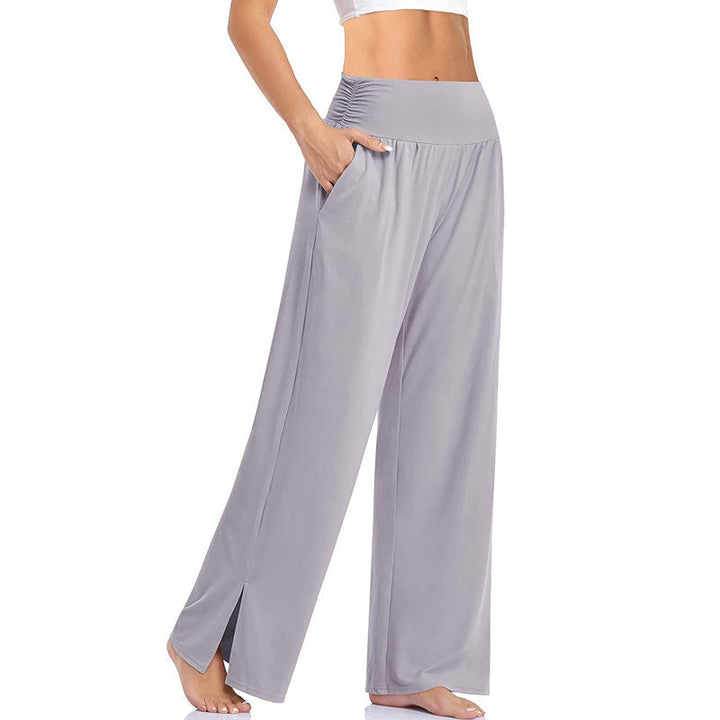 Damen Palazzo Hose | Lässige Hose mit weitem Bein und Taschen
