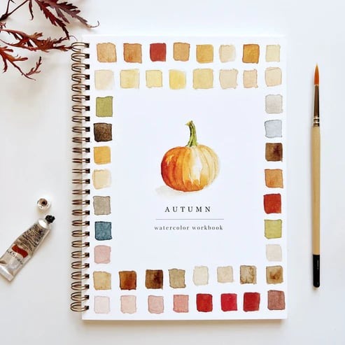 Aquarell-Arbeitsbuch für Anfänger | Malbuch mit 12 Motiven, Schritt-für-Schritt-Anleitungen und hochwertigem Aquarellpapier