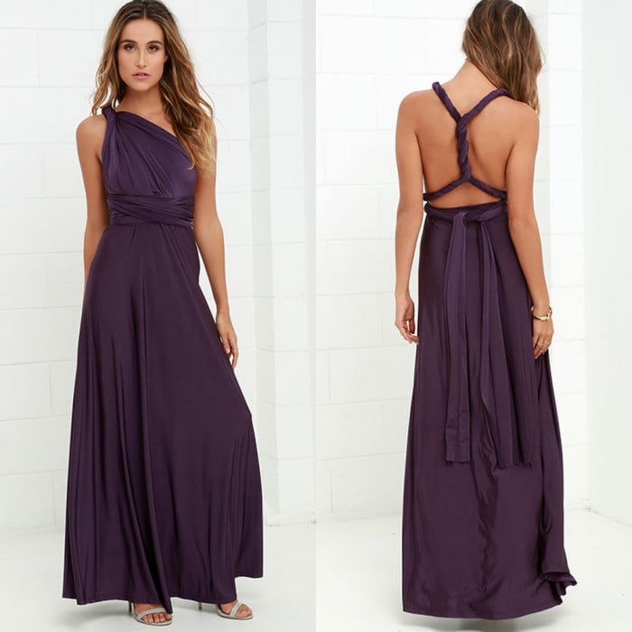Women’s wrap maxi dress | 24 wearing styles | Sleeveless &amp; elegant | Perfect for wedding, party &amp; evening