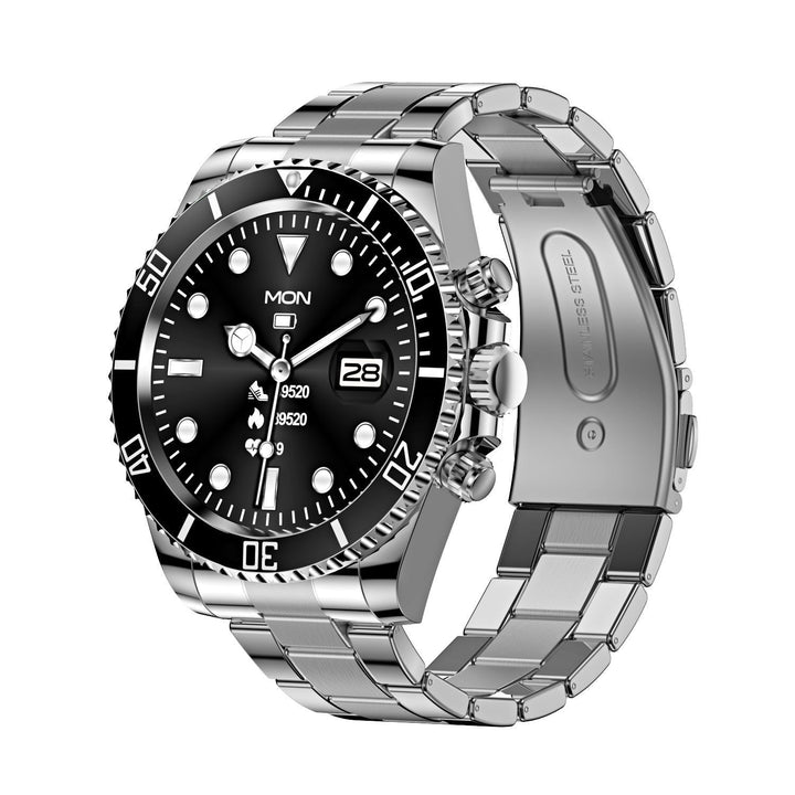 Smartwatch 1,28 Zoll HD Display | Drehbare Lünette &amp; Bluetooth-Anrufe | Herzfrequenz, Schlaf, Sportmodi, Edelstahlband