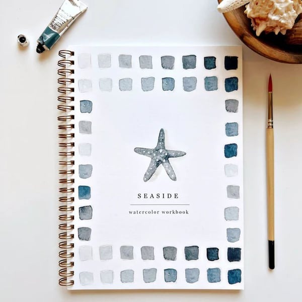 Aquarell-Arbeitsbuch für Anfänger | Malbuch mit 12 Motiven, Schritt-für-Schritt-Anleitungen und hochwertigem Aquarellpapier