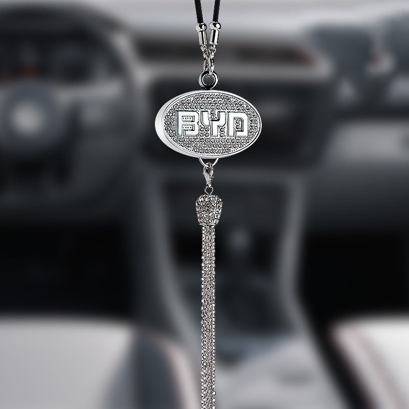 Car Rearview Mirror Pendant with Crystal | Zinc alloy &amp; rhinestones | Sparkling decoration with scent pendant, gift idea