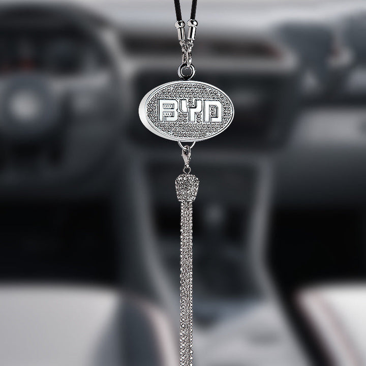 Car Rearview Mirror Pendant with Crystal | Zinc alloy &amp; rhinestones | Sparkling decoration with scent pendant, gift idea