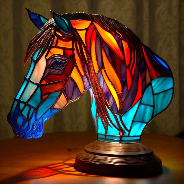Tierlampe im Buntglas-Stil | 23 Tiermotive | Warmes Stimmungslicht | Deko-Tischlampe für Zuhause
