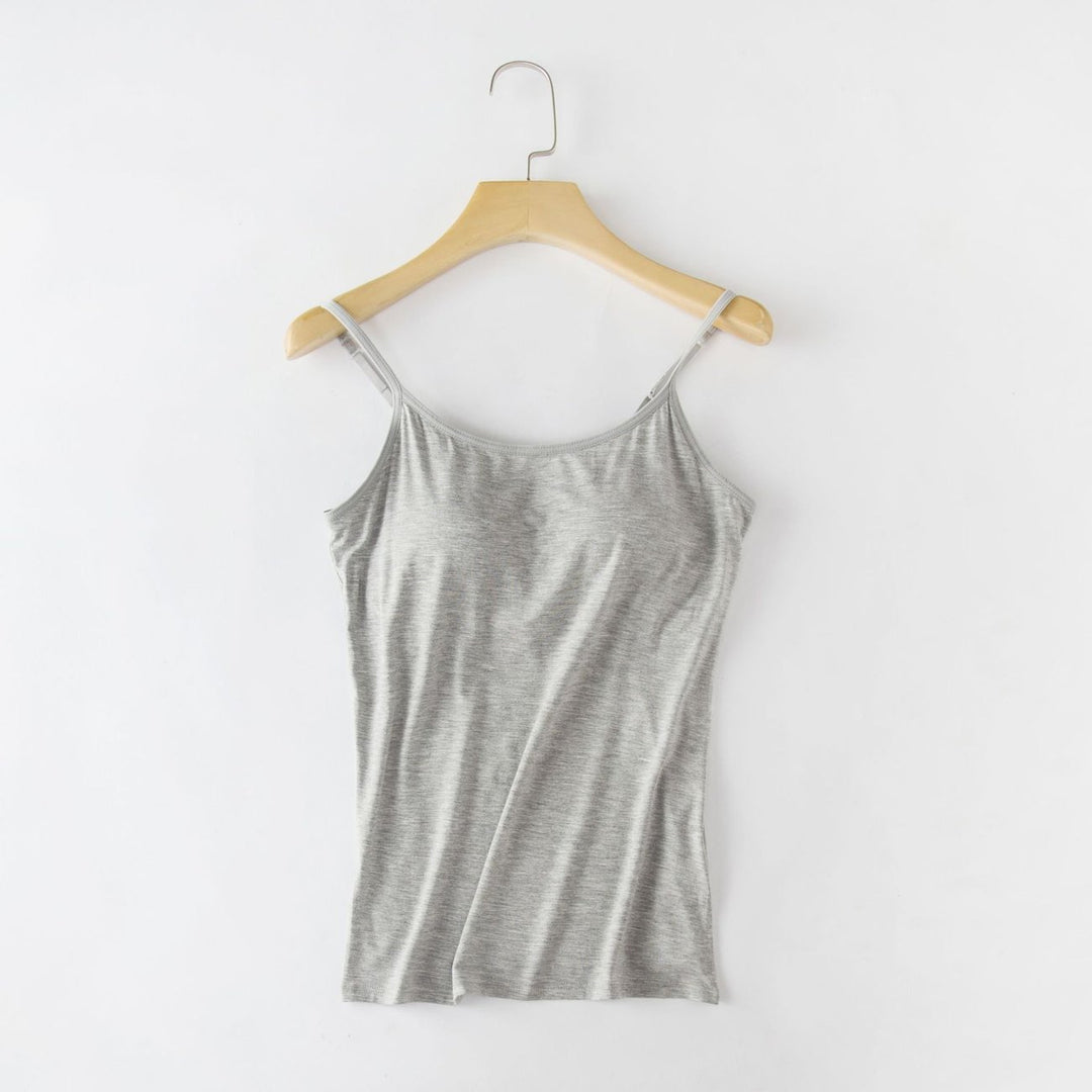 Damen Camisole Top mit integriertem BH | Verstellbare Träger | Atmungsaktiver Stoff &amp; figurbetonter Sitz