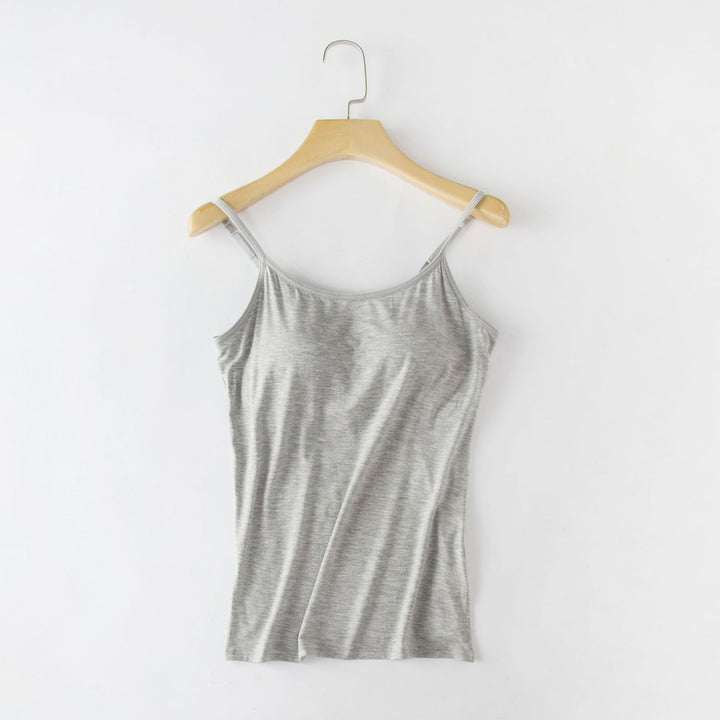Damen Camisole Top mit integriertem BH | Verstellbare Träger | Atmungsaktiver Stoff &amp; figurbetonter Sitz