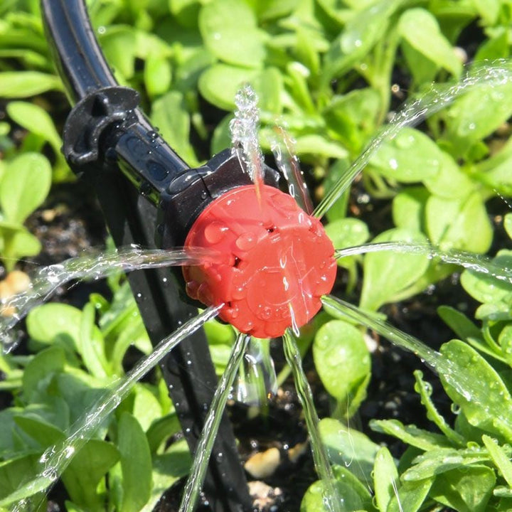 Irrigation dripper 360° adjustable with 8 nozzles – HydraPulse for hose &amp; garden | Self-cleaning against clogging | 50/100 pcs.