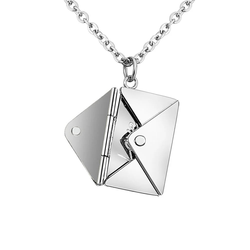Letter pendant necklace made of stainless steel | Love letter pendant with removable mini letter | 40 cm + 5 cm extension