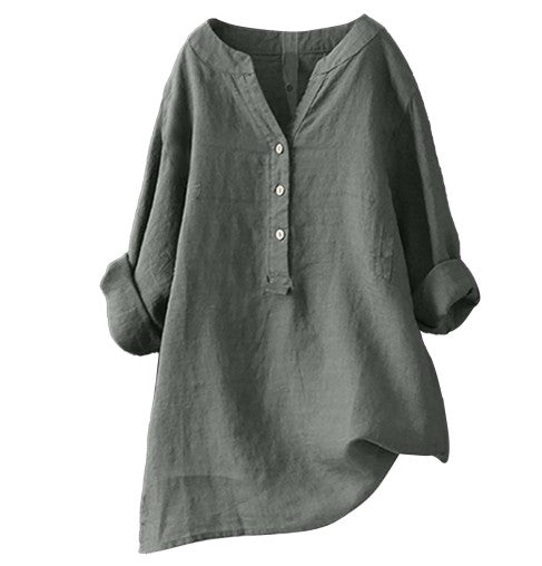 Damen Casualkleid mit V-Ausschnitt | Lockeres Sommerkleid mit verstellbaren Ärmeln